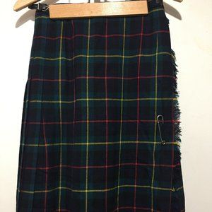 VINTAGE GOR-RAY MAXI PLEATED PLAID KILT SKIRTS SIZE 28